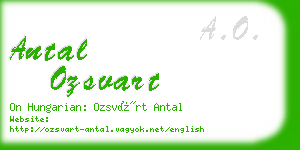 antal ozsvart business card